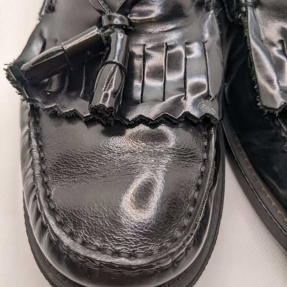 COPY - GH BASS Weejuns MARIETTA II Black Leather Loafers Tassel Kiltie Size 8.5 - Picture 8 of 11
